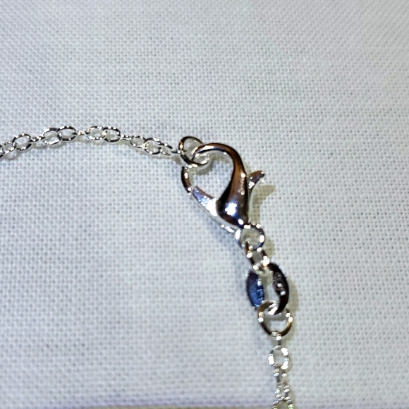 Turquoise Crystal Pendant & SS Chain - Picture 4 of 5